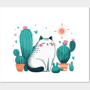 Cactus Cat Posters and Art